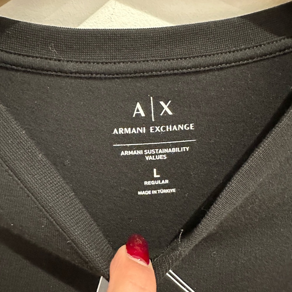 Armani Exchange Black V Neck Large - Picture 3 of 4